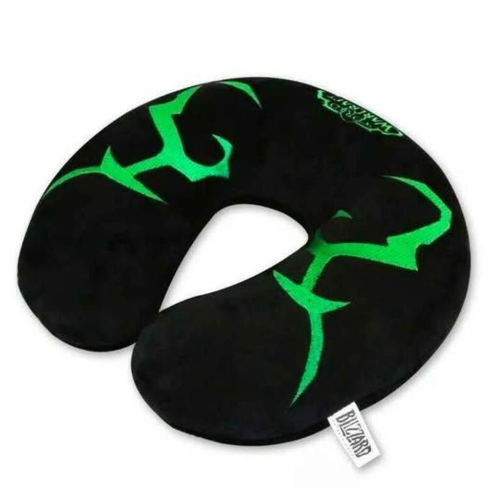 World of Warcraft Illidan Green Travel Neck Pillow + Bag memory foam Blizzard